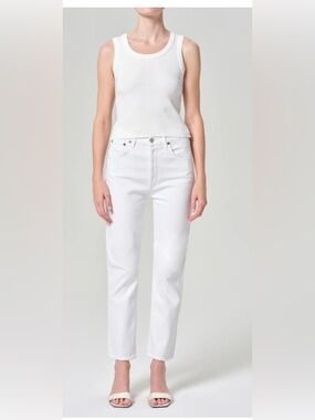 ♥️Agolde Riley Crisp White Jeans